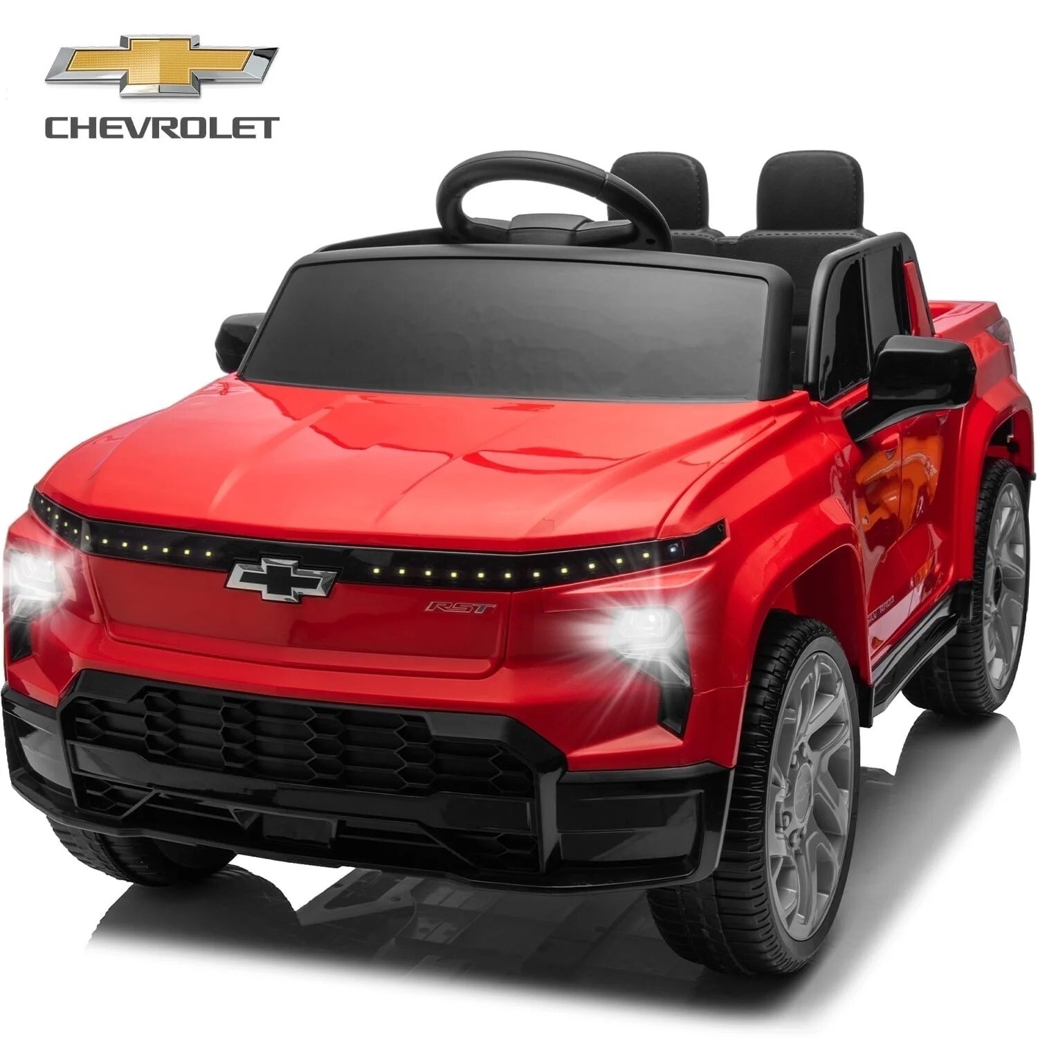 12V Kids Ride on Car Licensed Chevrolet Silverado Electric Truck Toy with Remote