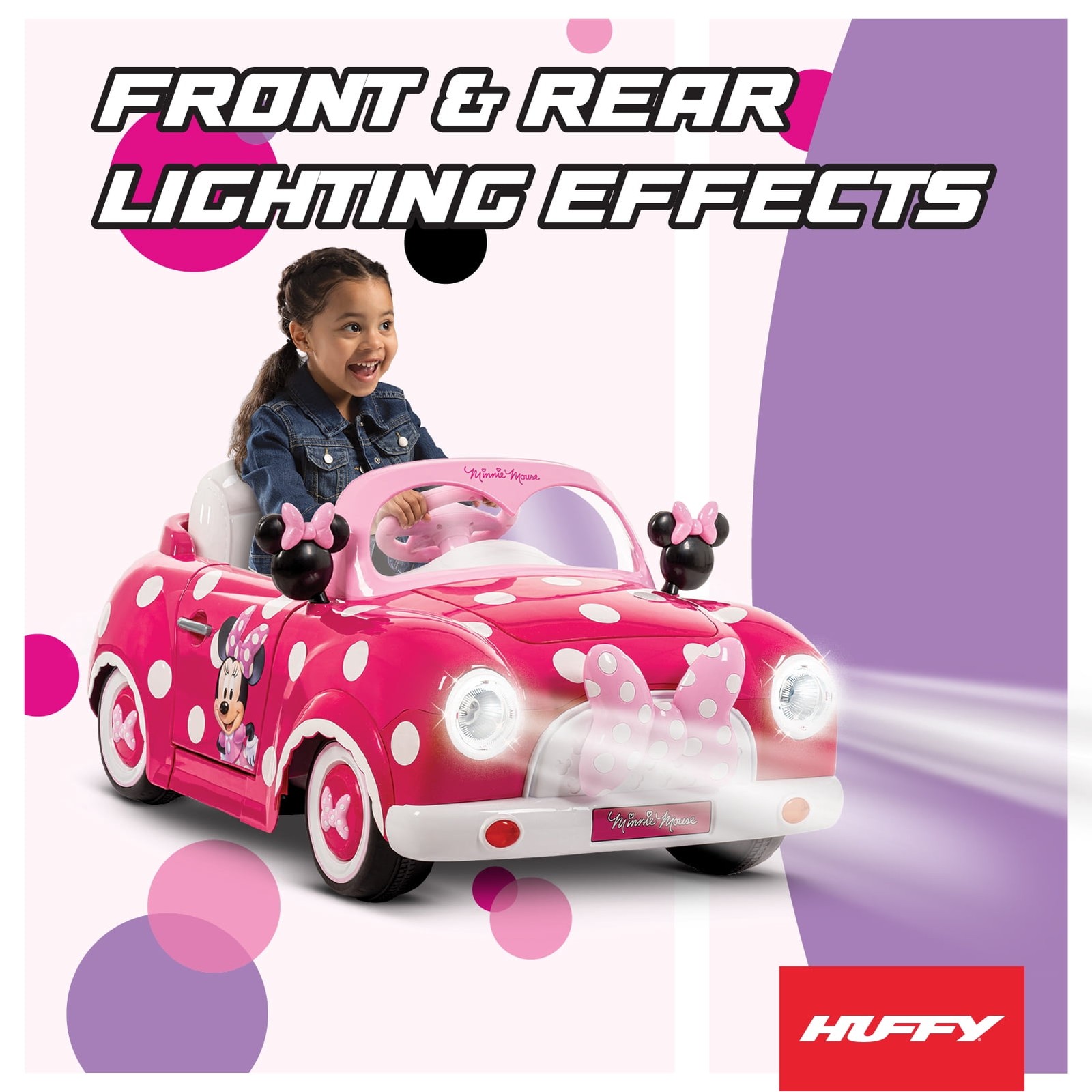 Minnie Mouse Convertible Ride-On Car with Remote Control, Ages 3-7, Kids, Pink 6