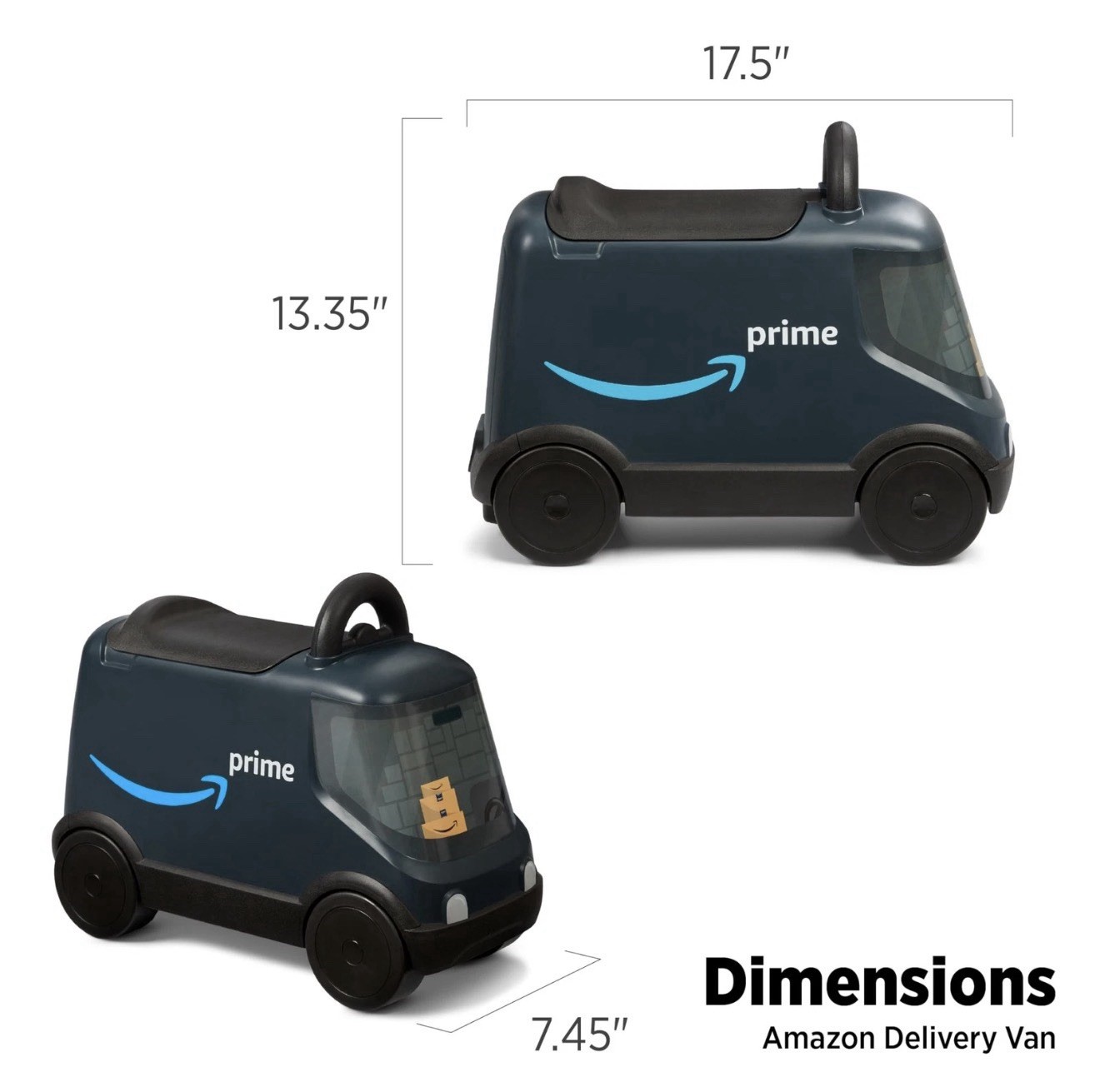 Amazon Delivery Van Ride on Toy for Kids, Blue Toddler Ride on Toy for Ages 2+