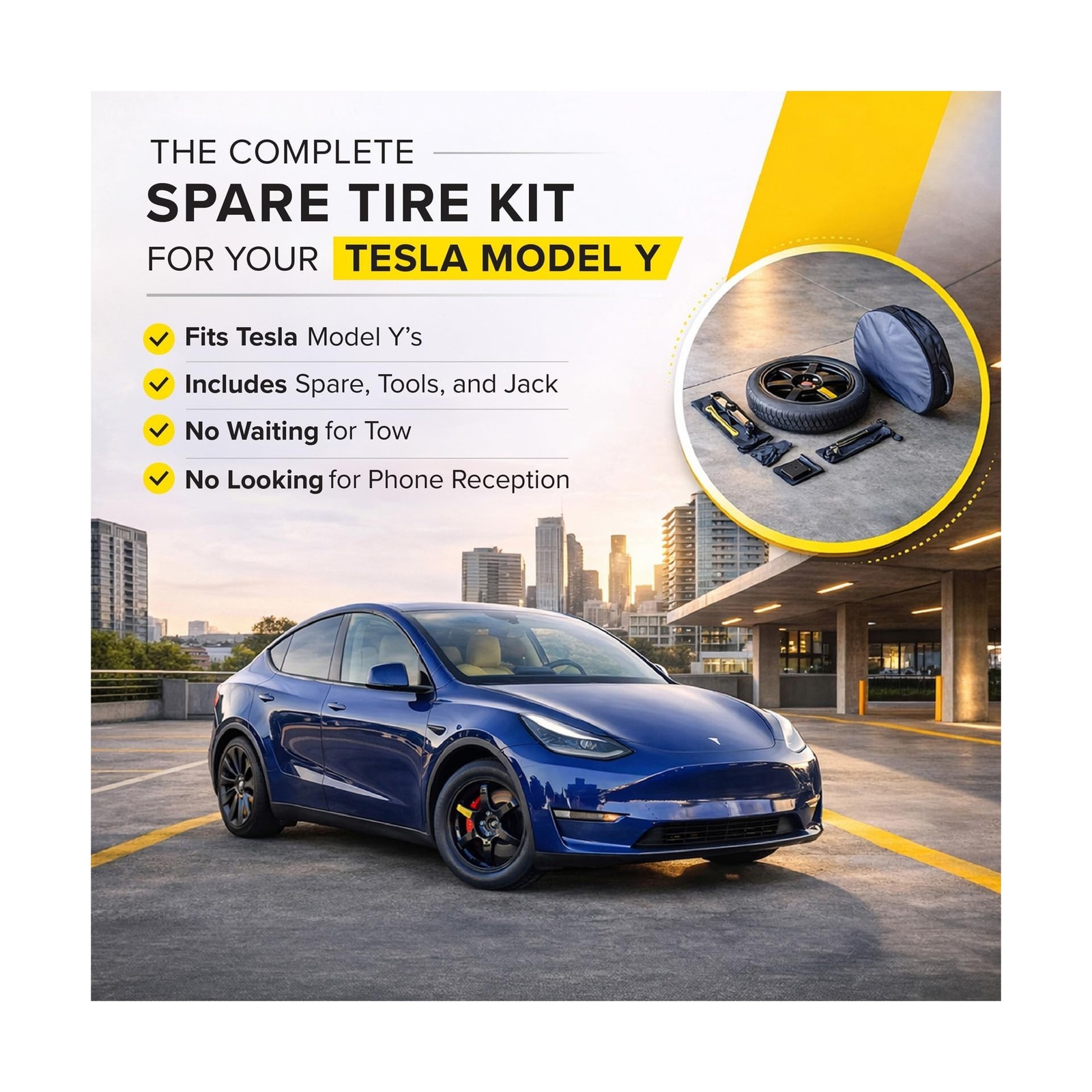 StanceMagic Complete Spare Wheel Tire Kit Fits 2020-2026 Tesla Model Y Spare …