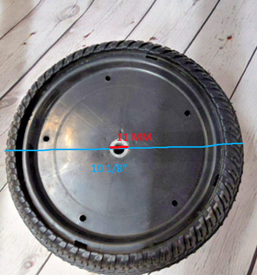 Driver Wheel for Ride On 10 1/8″x3 1/4″ 11MM Includes Lotus Style Driver