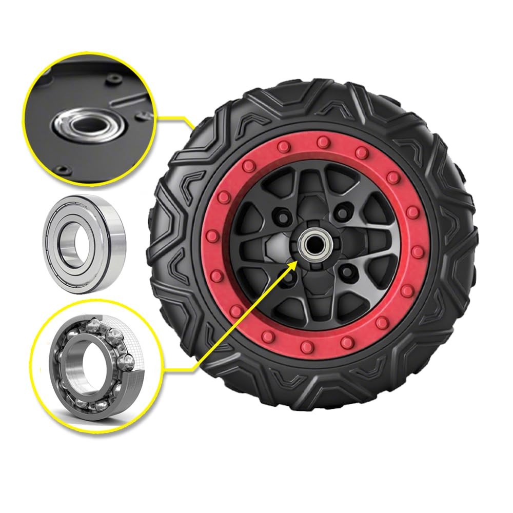 2 Pack 9.8in Solid Rubber PU Tire for Power Wheels Gator Alligator Ride On Car