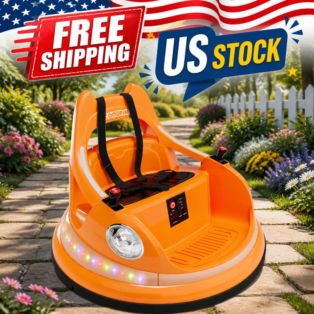 Kids Bumper Car, 12V Electric Ride On Bumper Car for Kids, 360° Spin Toddler Bum