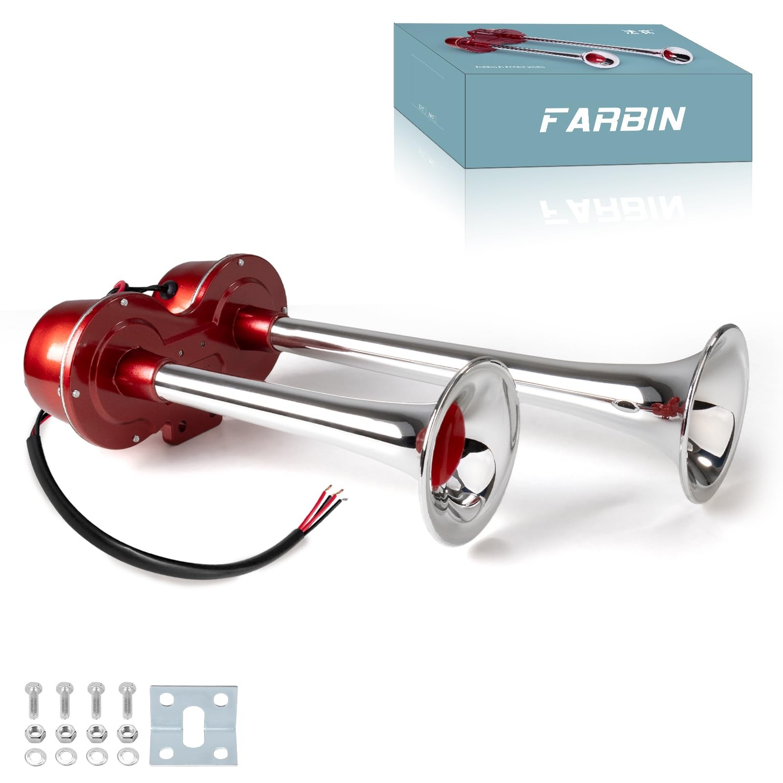 Car Horns 12V Loud Train Electric Truck Dual Chrome Motorcycle Pickup