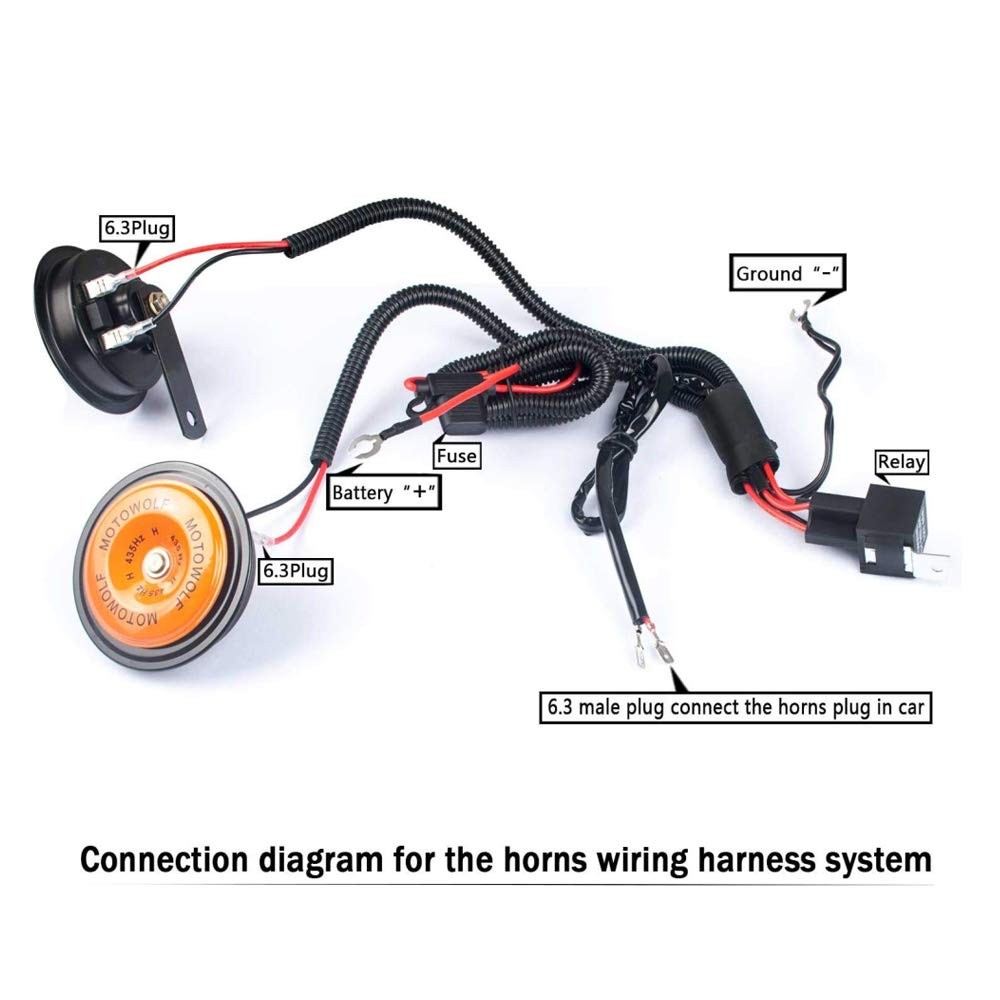 12V Horn Wiring Harness Relay Kit for Car Truck Grille Mount Blast Tone Horns…