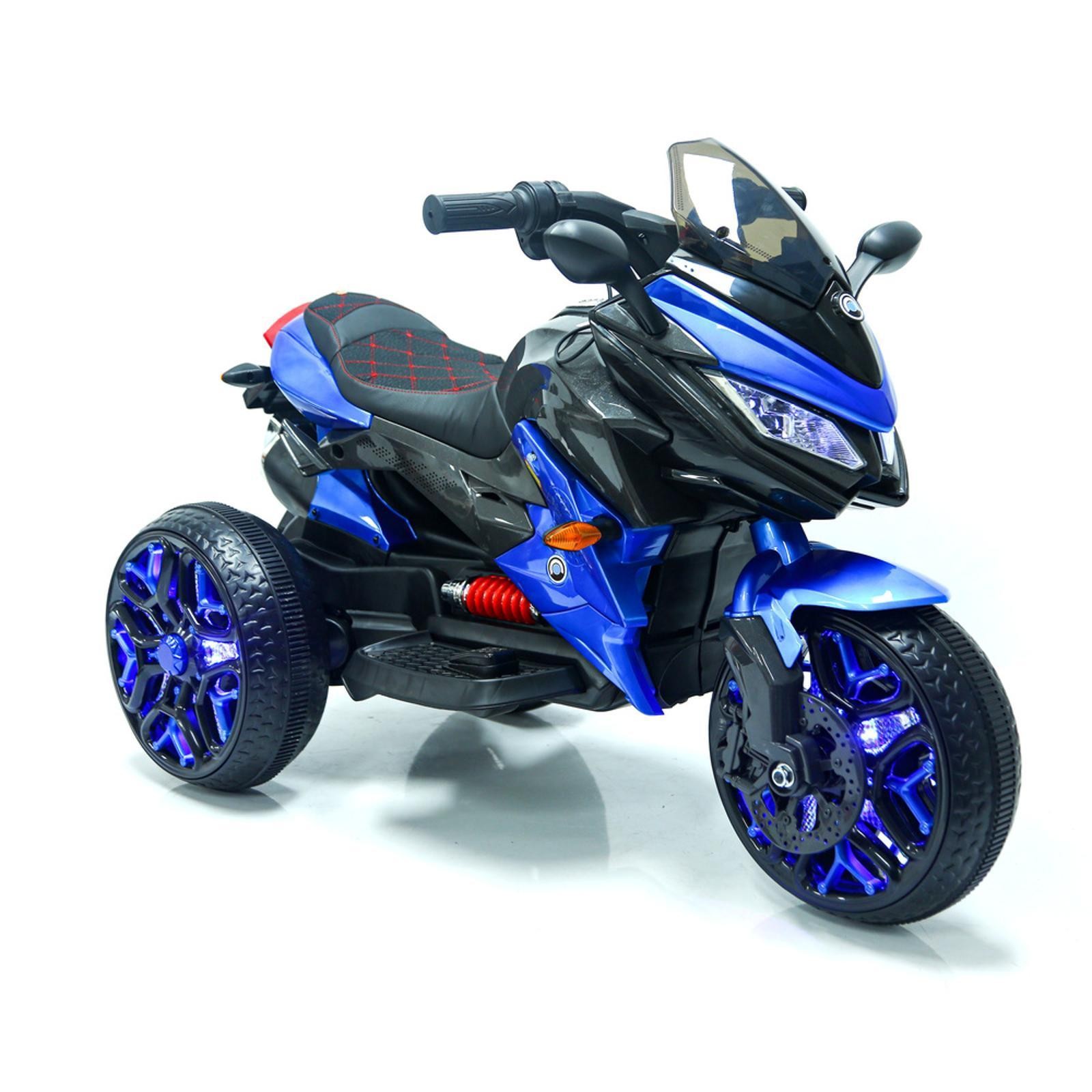 12V Battery Powered Kids Motorcycle PU Seat Manual Throttle Ride on Bike with