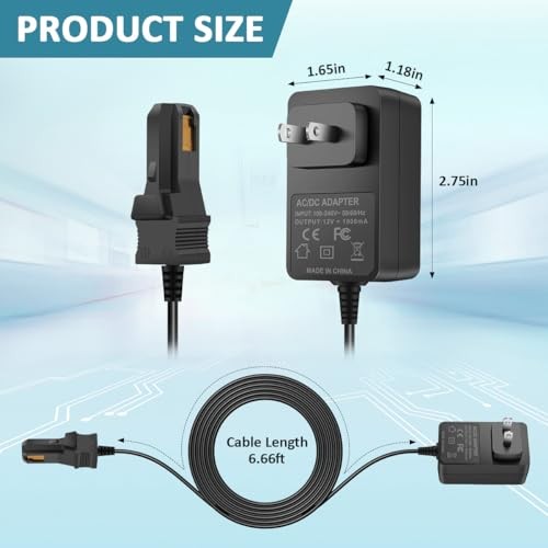 12-Volt Charger Replacement Part for Power Wheels – Gray Battery & Orange Top