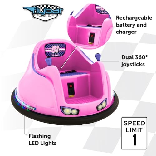 FunPark 6V Bumper Car for Toddlers, Electric Toddler Ride On 6v Pink/Purple