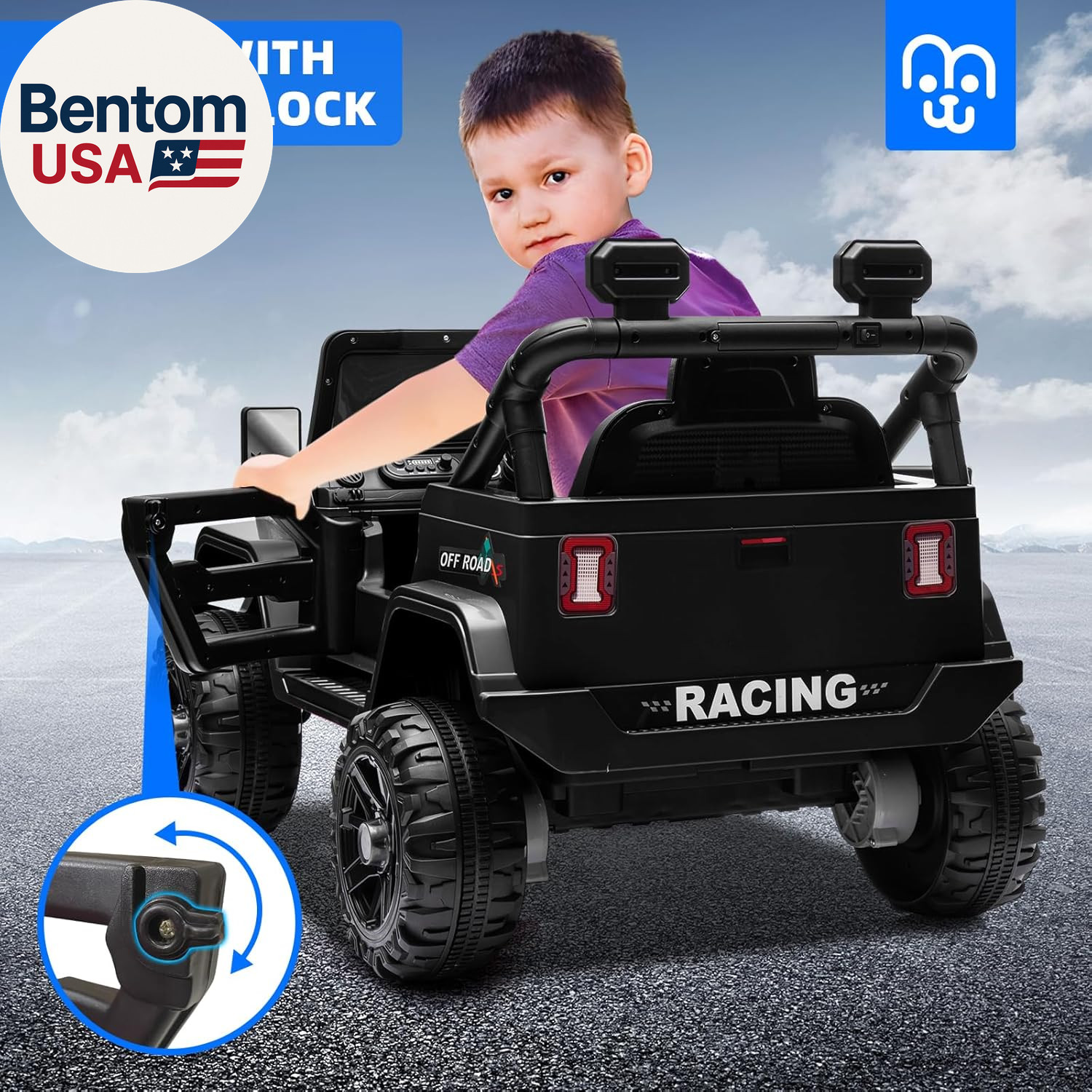 12V Kids Electric Ride on Truck Car Remote Control, Twin 35W Motors 3.5MPH Max S