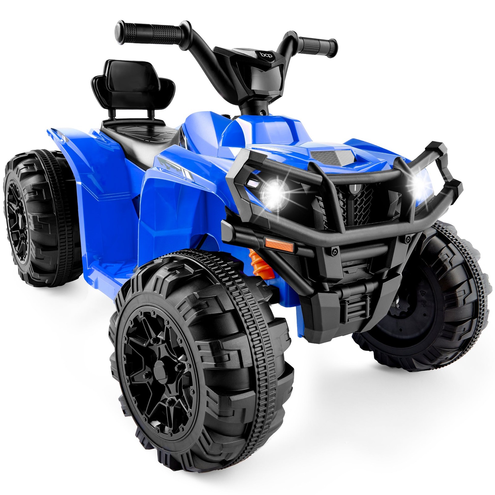 (Sky7066) 12V Kids Ride-On 4-Wheeler Quad ATV Car w/ 2.4mph Max, Bluetooth, Blue