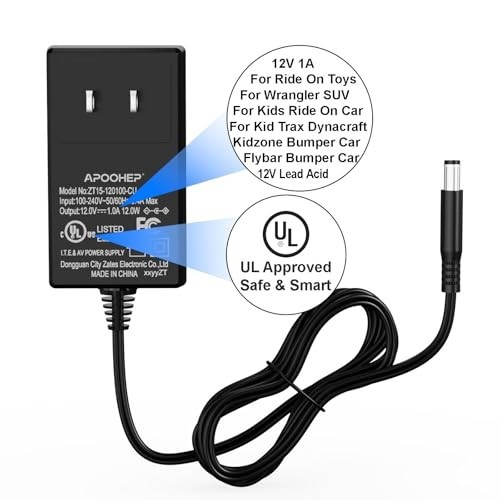 12V Battery Charger for Ride-On Toys, Kids Cars, Power Wheels – UL Certified, Co
