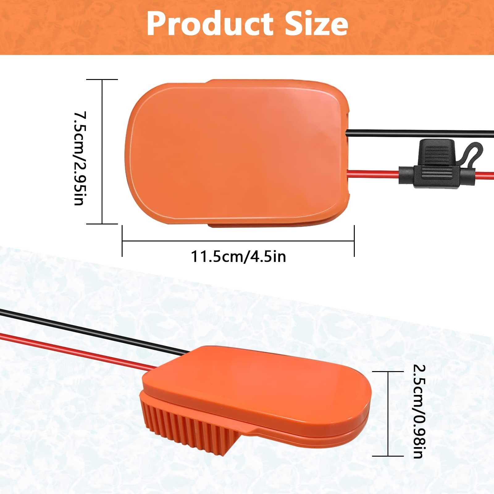 Power Wheels Adapter for 18V Battery, Hyper Dock Connector, 14AW Wire & Fuse, DI