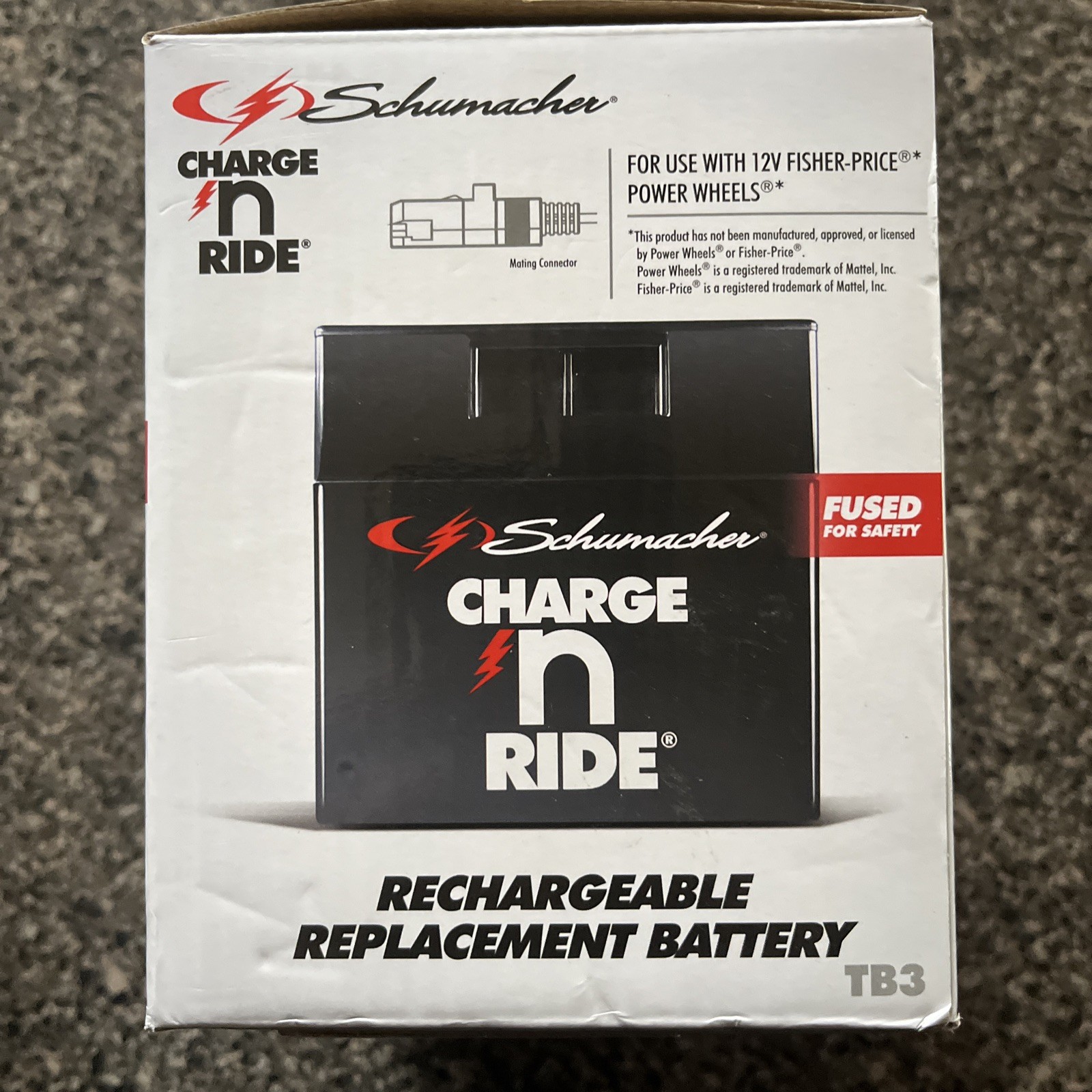Schumacher 12V 9.5 Ah Replacement Battery For Charge N Ride On Toys, Model TB3.