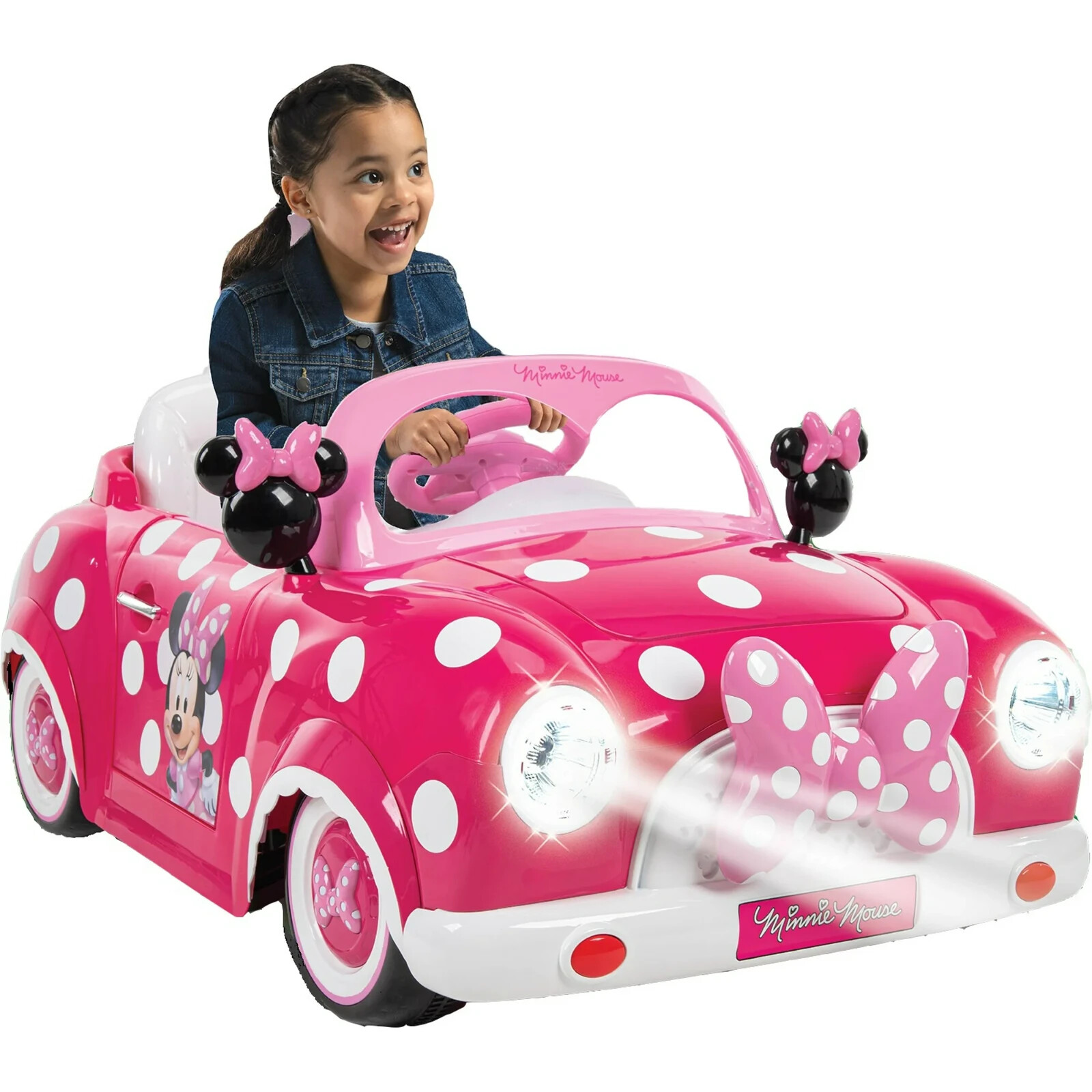 Minnie Mouse Ride On Convertible Car Girls Pink Electric Ride on For Children