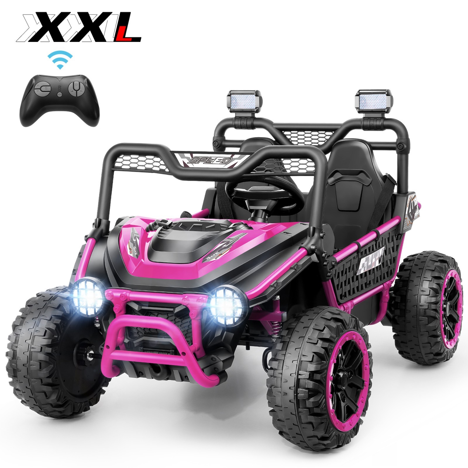 24V Kids Electric Car Ride on Toy UTV Battery Power Wheels with 22″ Wide Seat US
