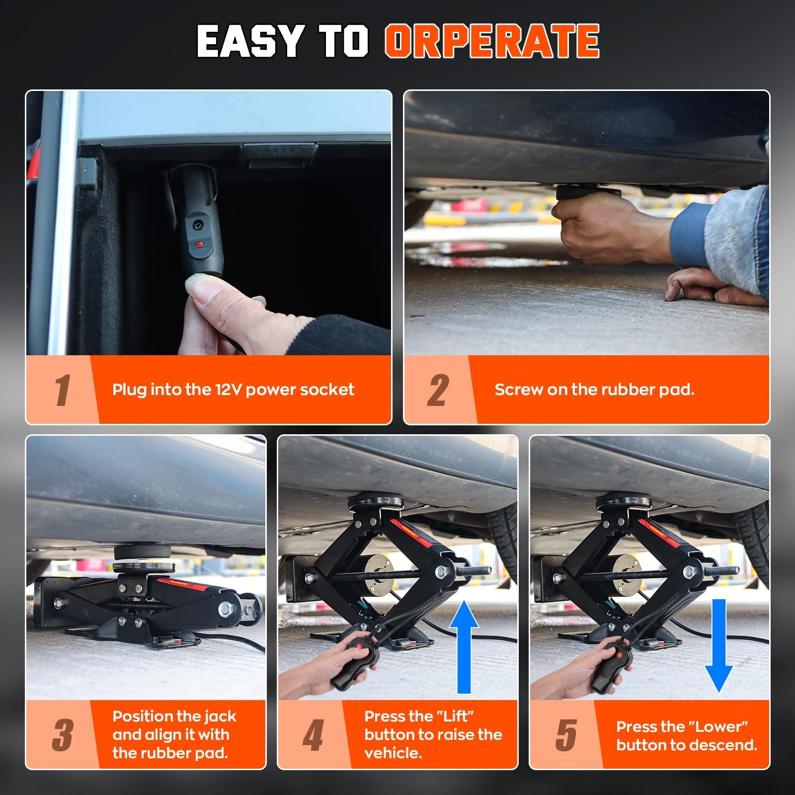 Electric Car Jack for Tesla, Portable 12V 2 Ton Tesla Tire Repair Tools, Elec…