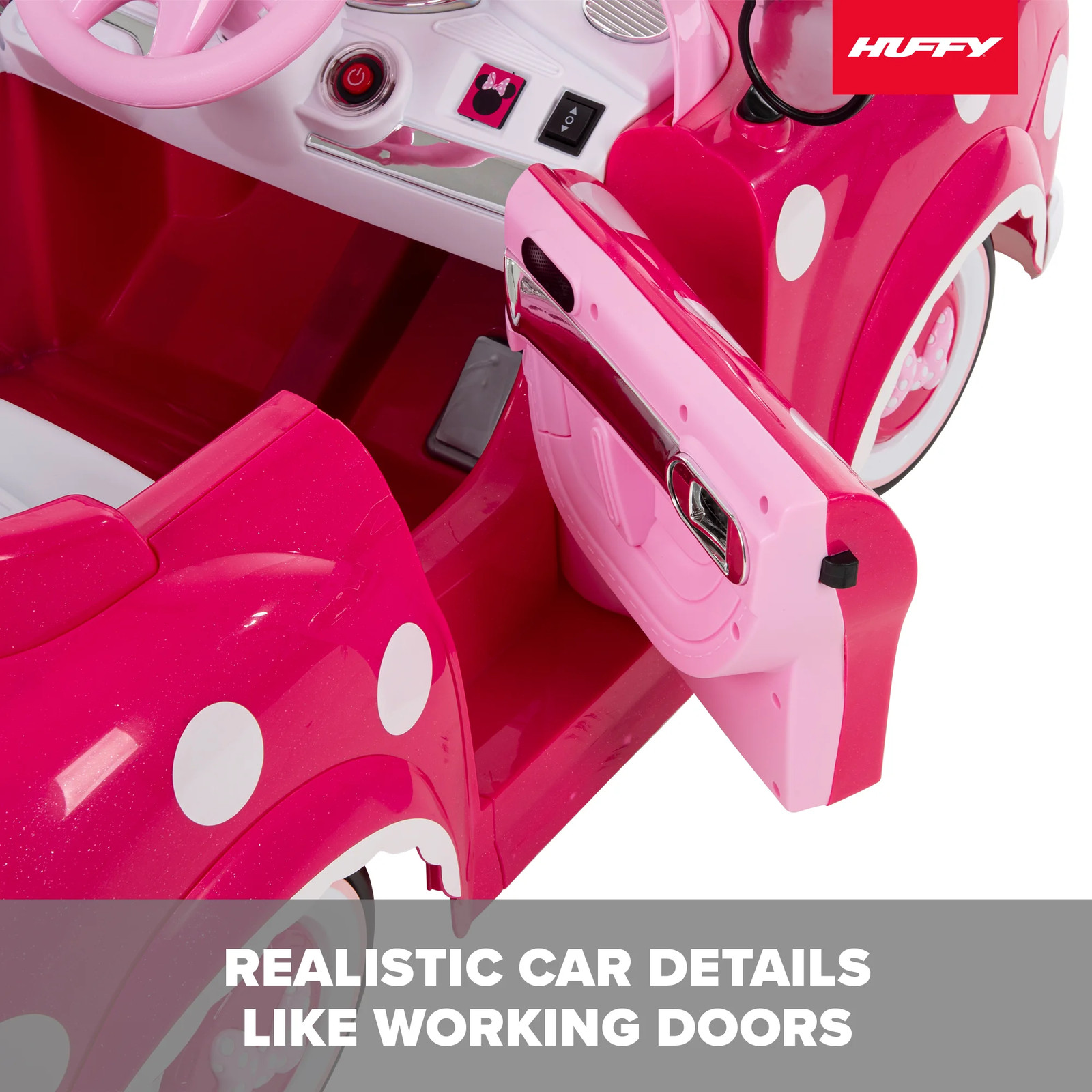 Huffy Minnie Mouse 6V Battery-Powered Ride-On Car for Kids Ages 3+