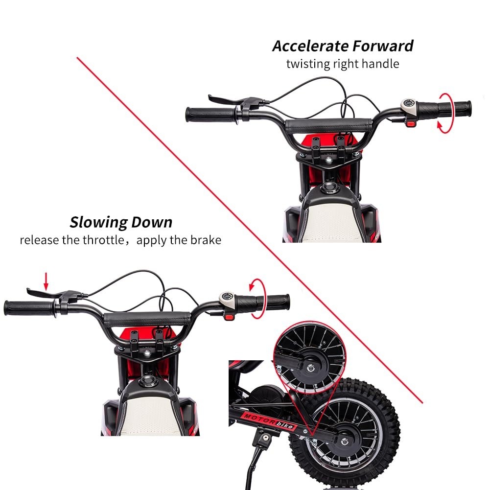 24V Kid Ride on Electric Off-Road Motorcycle 250W Fast Speed Dirt Bike Motocross