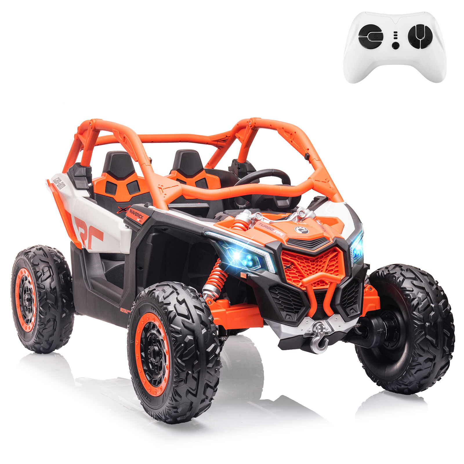 2 Seater Ride On UTV Car, Electric Off-Road Car, 4WD Kids Truck W/Remote Control
