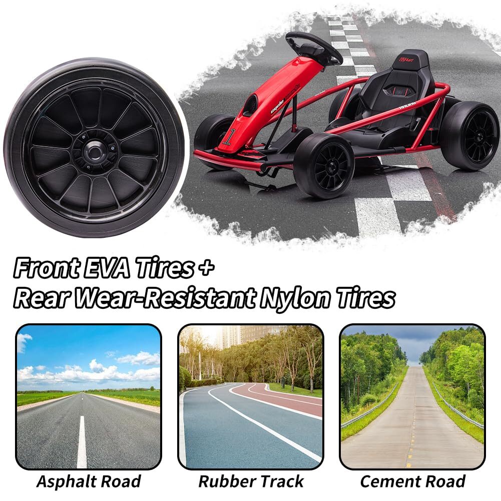 🔥24V Go Kart 3Ride On Toy for Kids 8-12 Years 8MPH High Speed 300W*2 Powerful