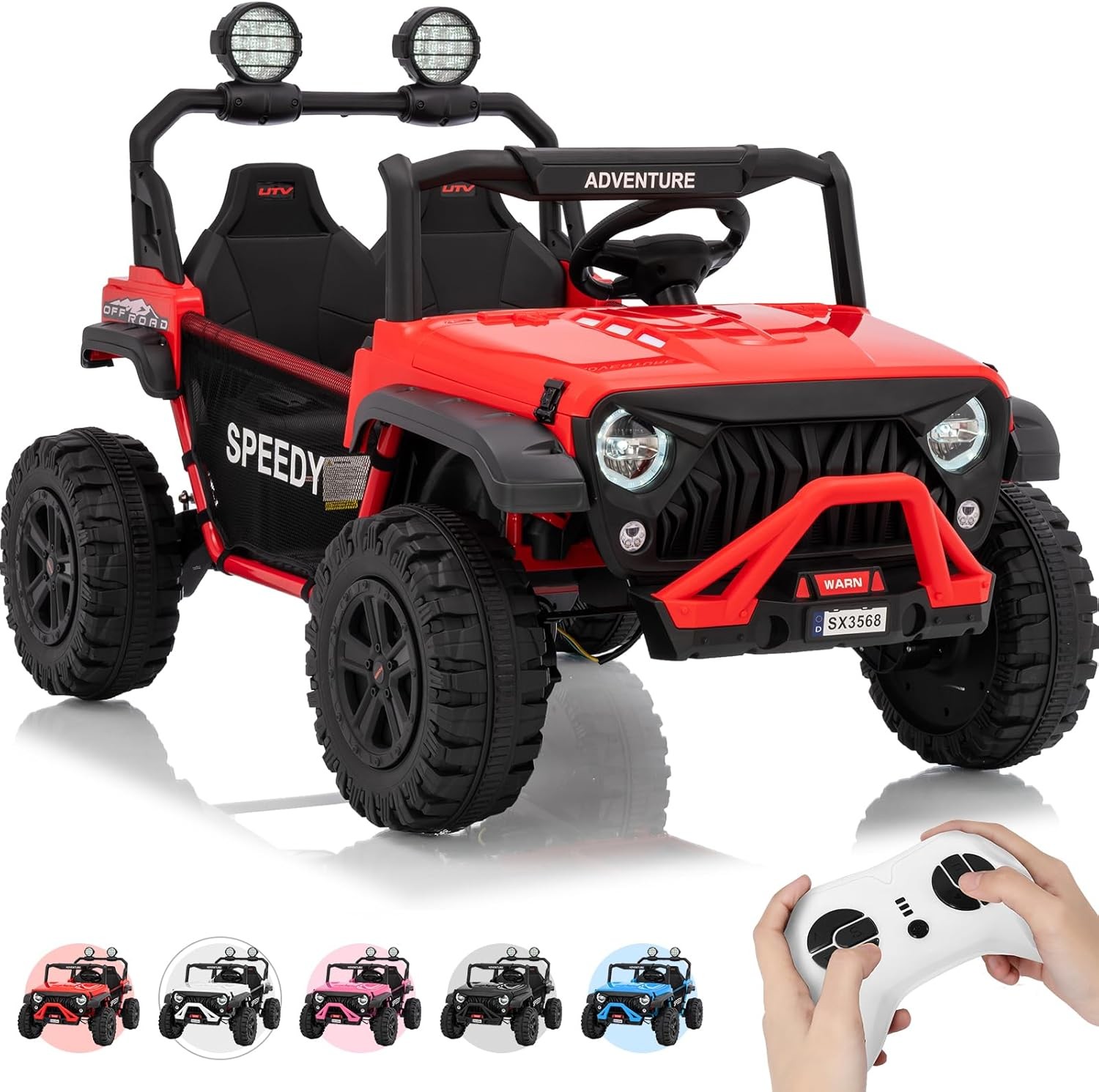 24V 2 Seats Ride On Car 4WD Electric Car Toys 4.97MPH for Kids with Remote