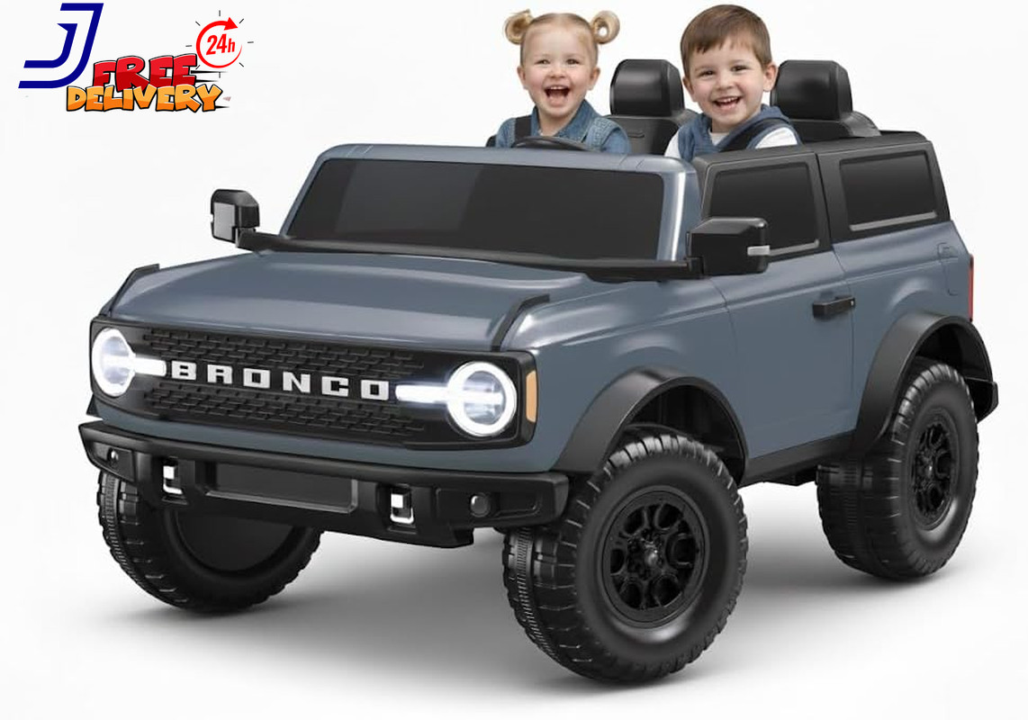 12V Ford Bronco Ride On Toy for Ages 3-7 Battery Powered LED Headlights Toys