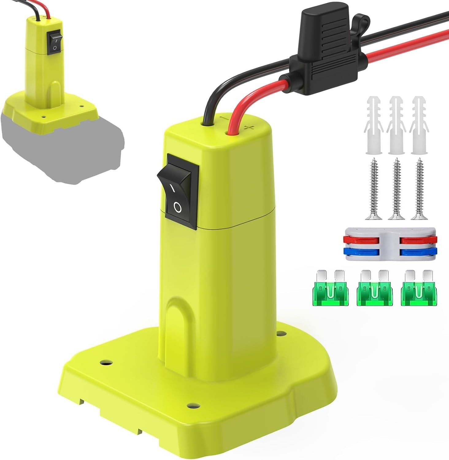 Ryobi 18V Power Wheel Adapter with Built-in Switch & Upgraded Safety Features