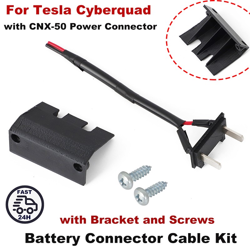 Battery Connector & Bracket For Tesla Cyberquad Kids with CNX-50 Power Connector