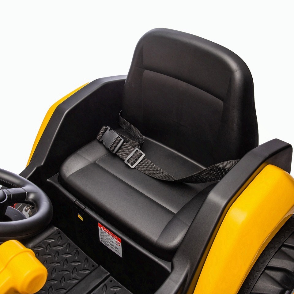 12V CAT Loader Kids Ride On Tractor Construction Car W/ Parental Remote Yellow