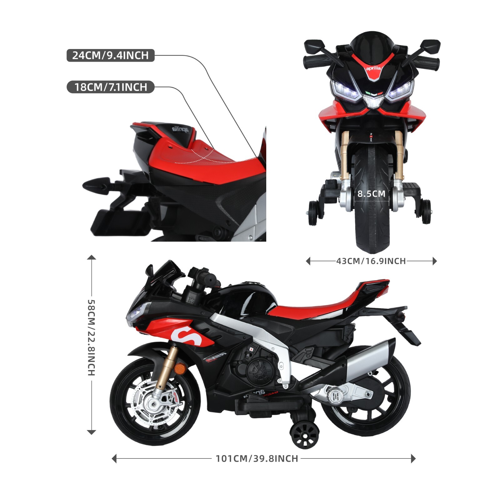 6V Kids Electric Motorcycle Ride on Toy Toddler Motorbike w/Headlights Bluetooth