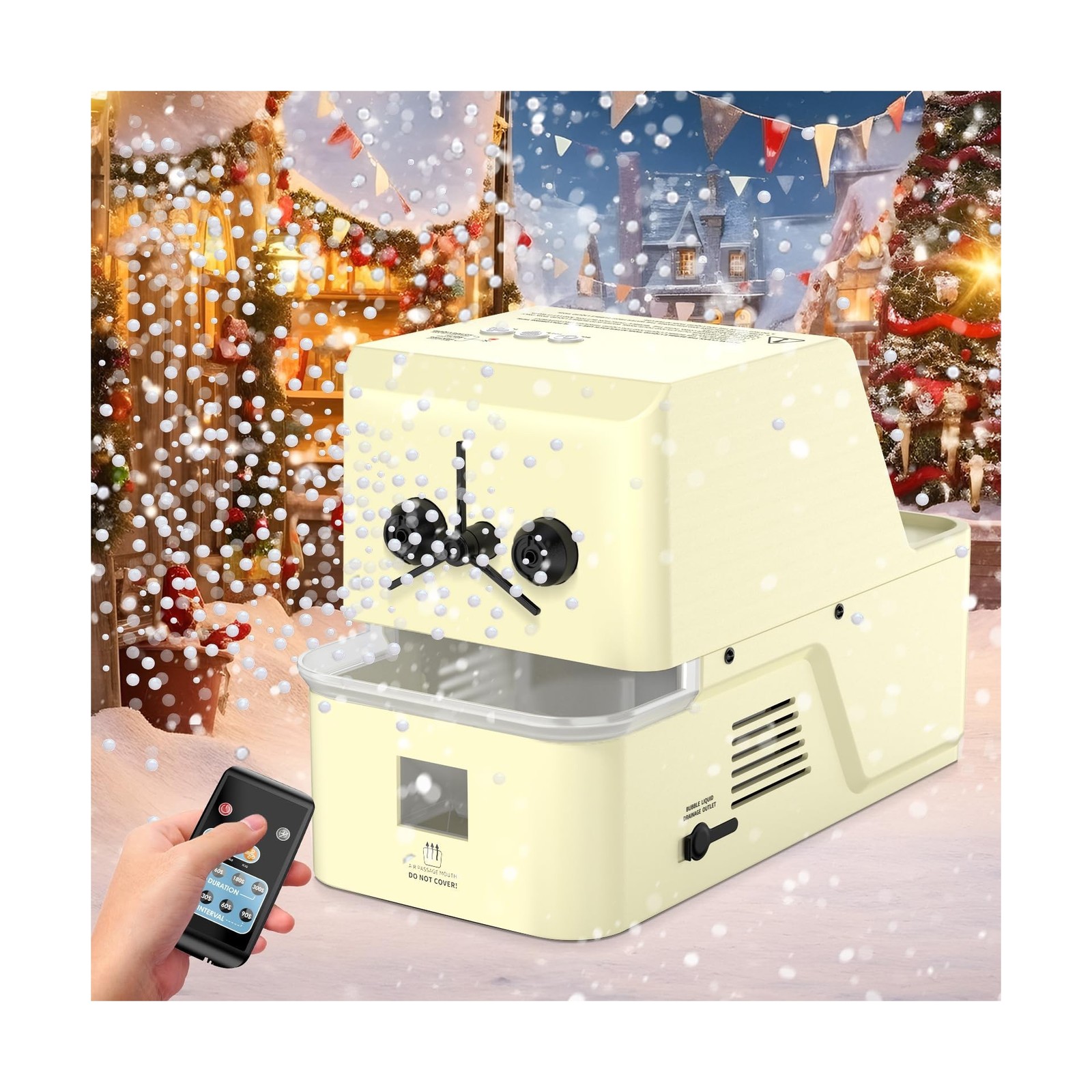 450W Fog Bubble Machine – Wireless Remote, High Output Tiny Fog Bubbles, Snow…
