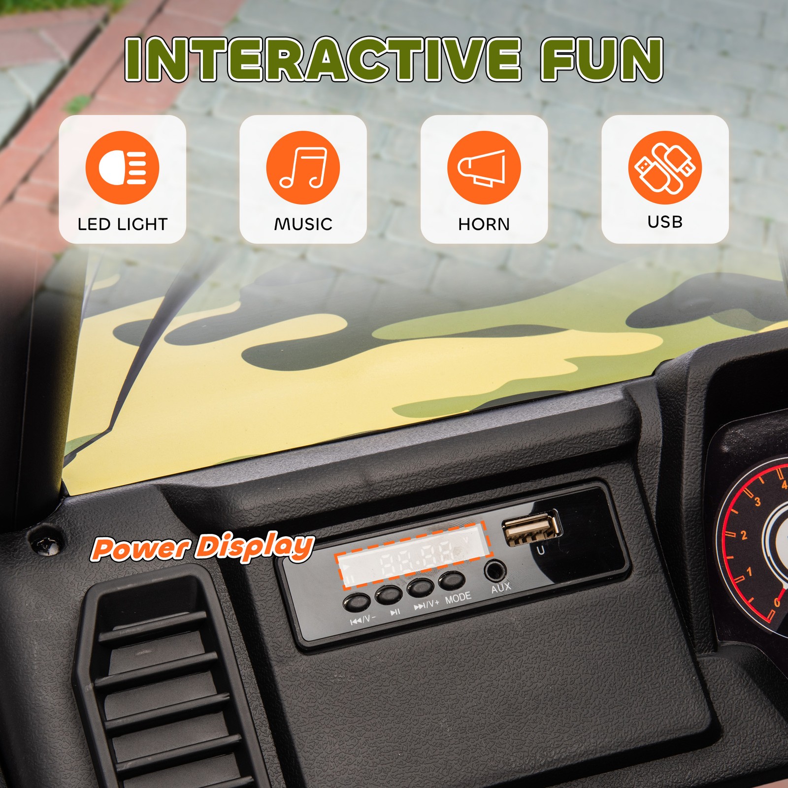 12V Kids Electric Car with Parent Remote Control, Spring Suspension