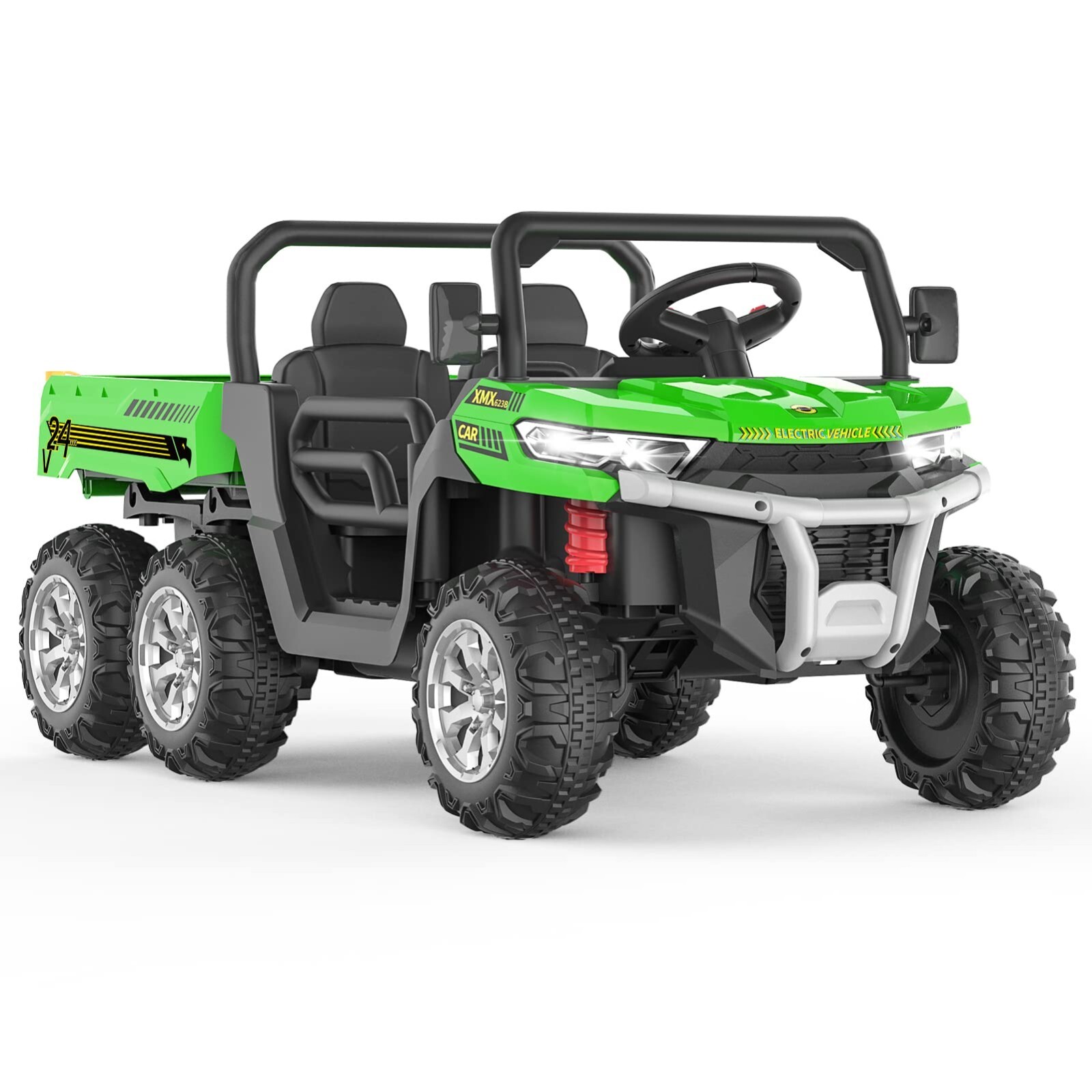 24V Kids 2 Seater Ride on Car Electric Dump Truck 4WD Power Wheels w/Remote MP3