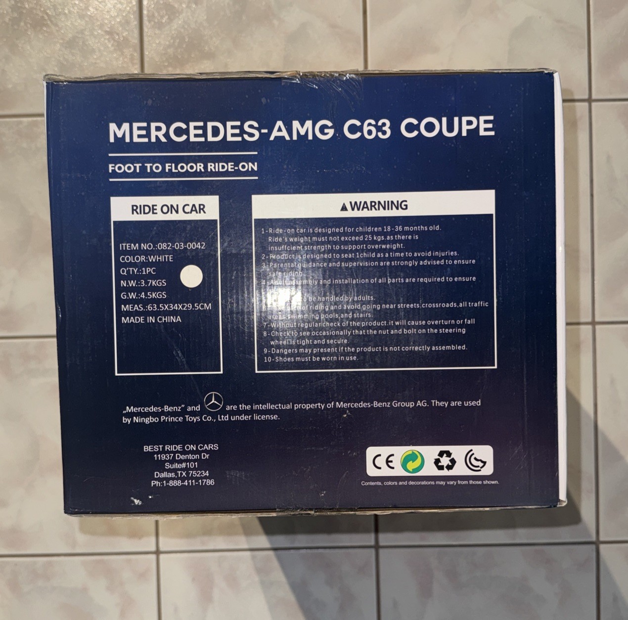 3 IN 1 RIDE-ON MERCEDES BENZ AMG-C63 (PUSH CAR)
