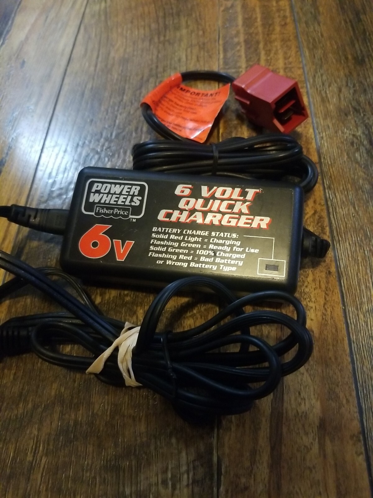 FISHER PRICE POWER WHEELS 6V QUICK CHARGER RED 00801-1484