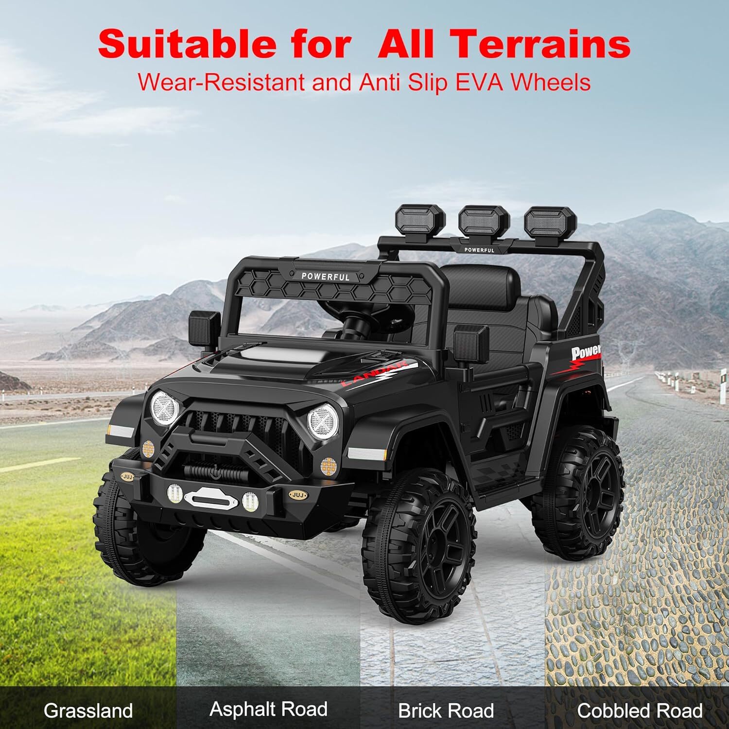 12V7Ah Electric Kids Car Power Wheels Dual Drive Ride-on Truck Vehicle W/Remote