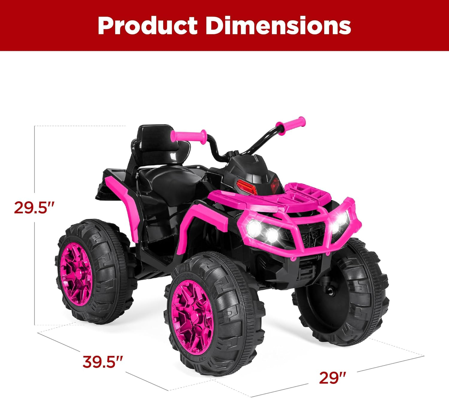 12V Kids Ride-On Electric ATV, 4-Wheeler Quad Car Toy W/Bluetooth Audio, 3.7Mph