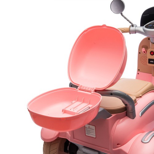 12V Kids Ride On Three-Wheel Two-seater Electric Motorcycle w/Bluetooth For Kids