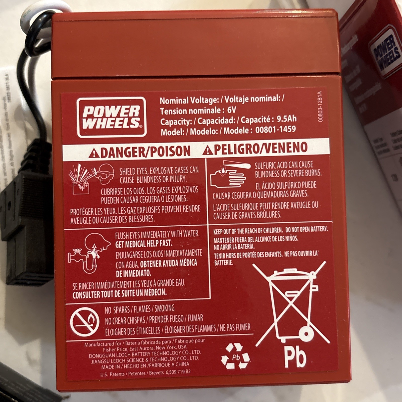 Fisher-Price Power Wheels 6-Volt Rechargeable Battery New Old Stock Made In 2019