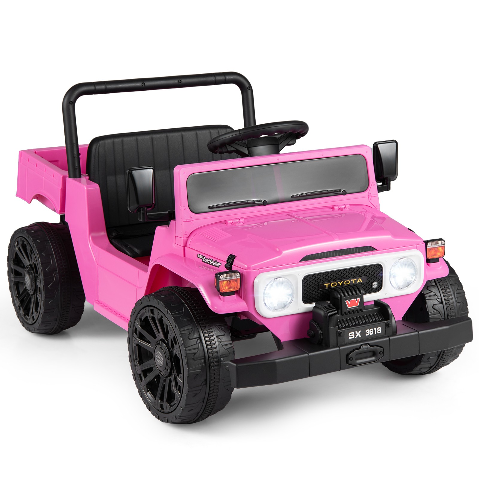 Licensed Toyota Ride On Truck w/Parent Remote Control, Spring Suspension, Light