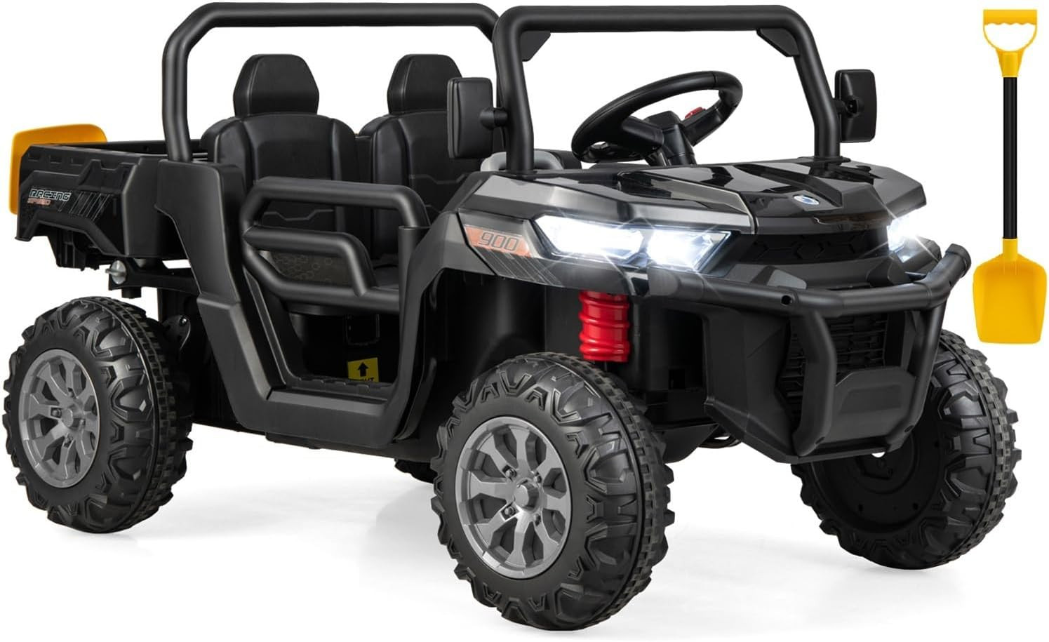 2 Seater Ride on Car, 12V Off-Road UTV Electric Vehicle with Remote Control, Dum