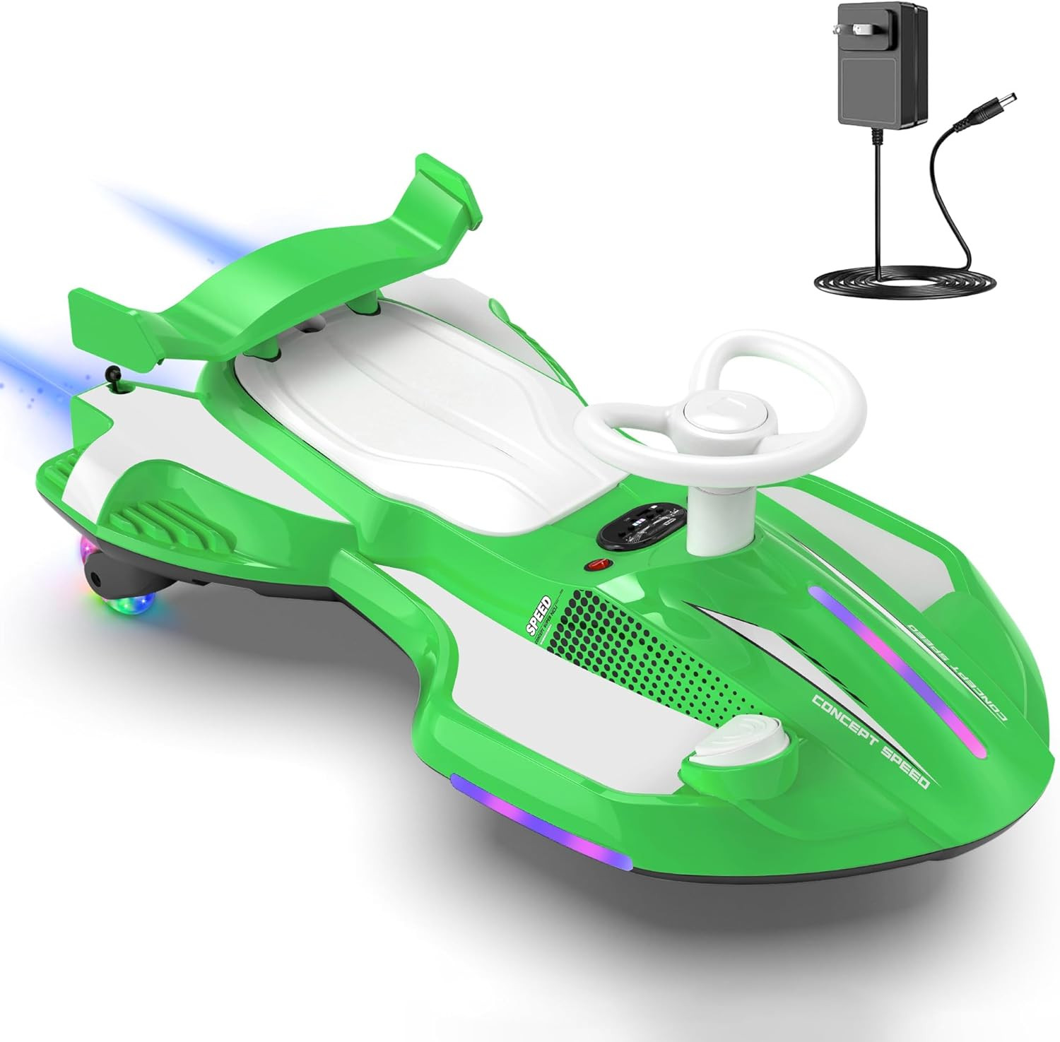 12V Electric Wiggle Car with Pedal for Kids, Rechargeable 2 in 1 Swing Toy, Devi