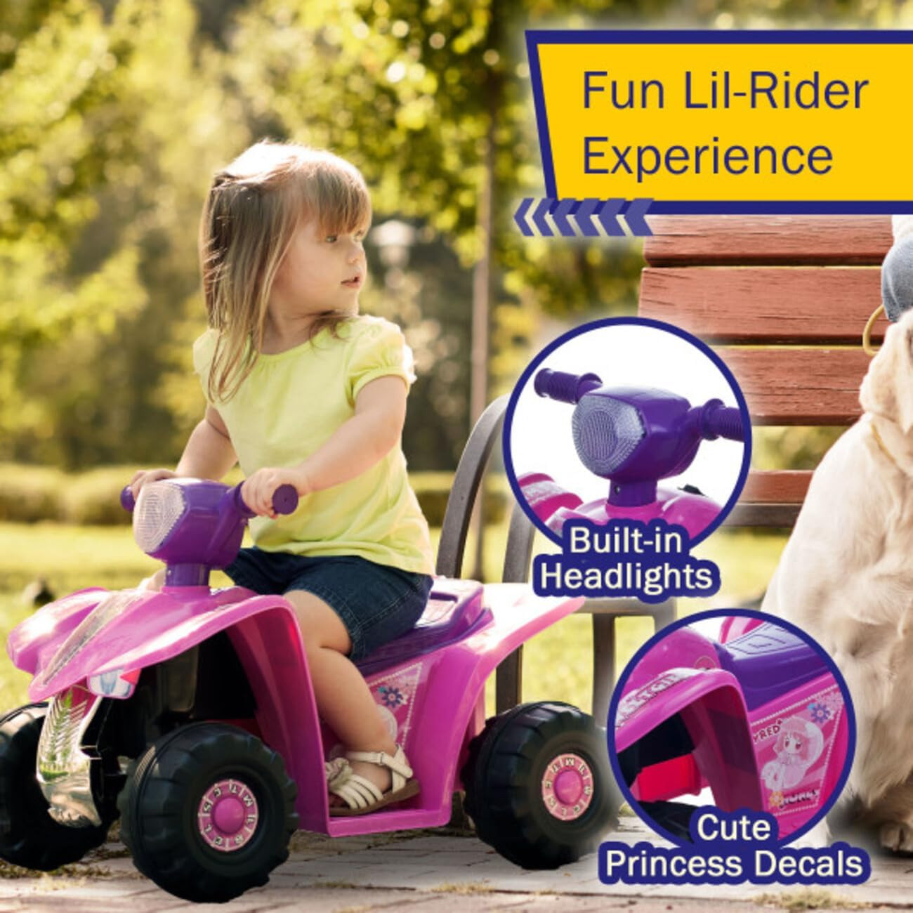 4 Wheeler for Kids – 6V Battery-Powered All-Terrain Ride on Car for Kids Ages 3-