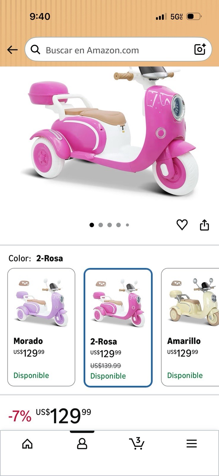 Xingtai Jinxiong Battery Operated Pink Ride-On Scooter HM3388 3-8 Years