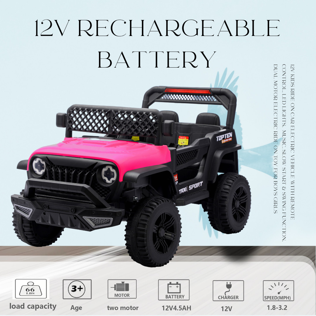 Ride on Car Kids Electric Car with Remote Control Swing for 3~6 Years Gift Pink