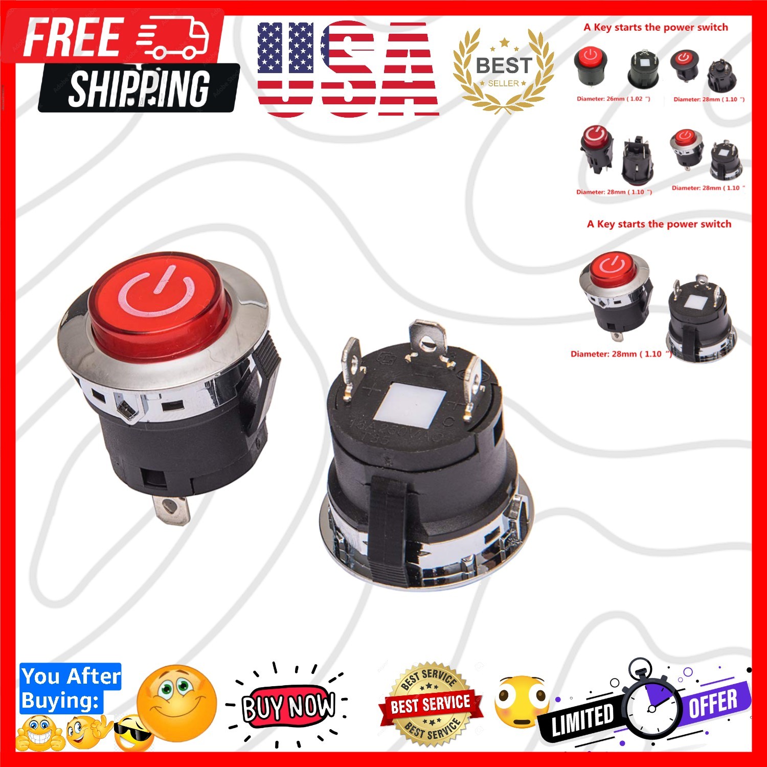 A Key Starts The Power Switch Button Start Switch Accessory, for Kids Powered…