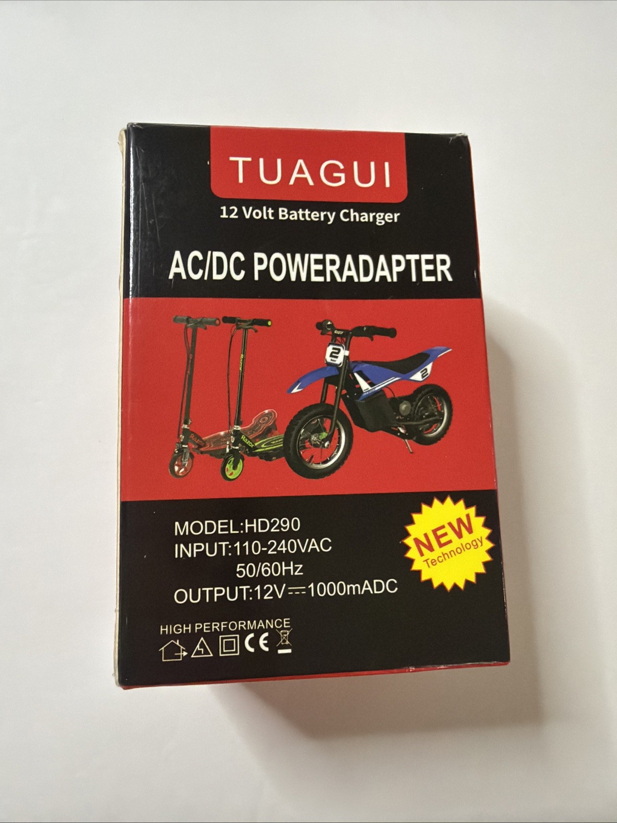 TUAGUI 12 Volt Battery Charger AC/DC Power Adapter HD290 for Ride-On Toys