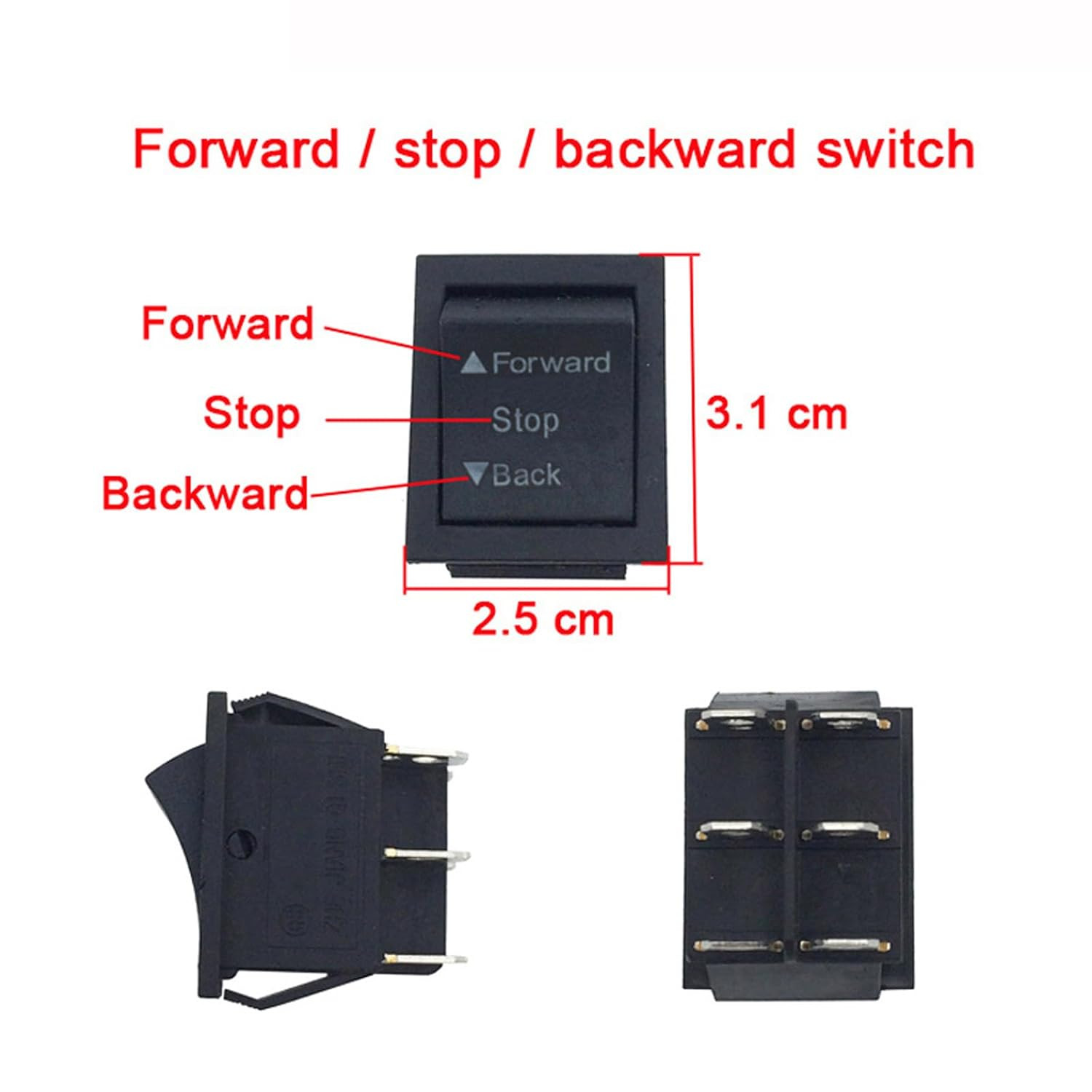 2 PCS 6V 12V Forward Reverse Switch for Ride on Toy Car Kids Trax Replacement Pa