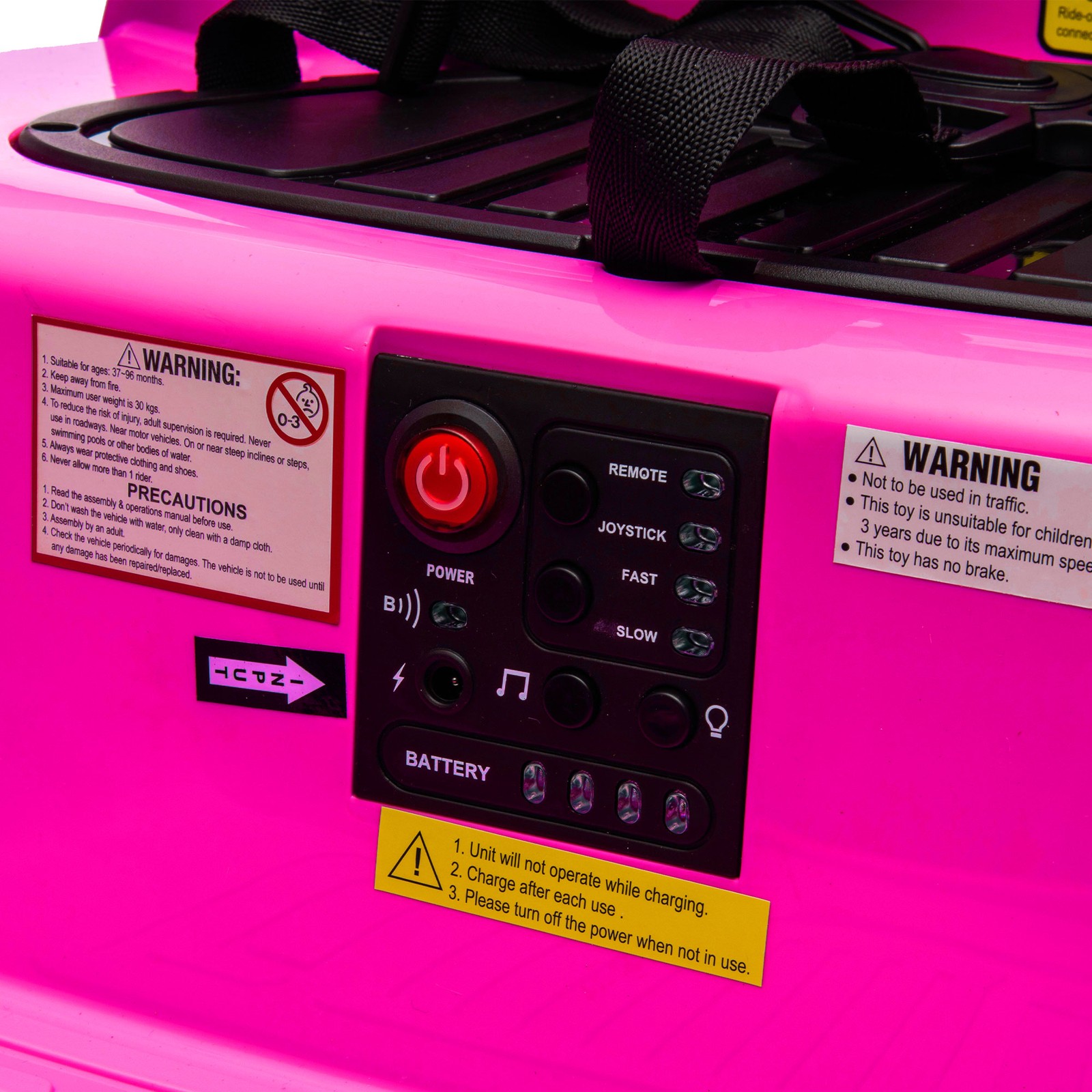12V Ride on Bumper Car for Kids Electric Car for Kids 1.5-5 Years Old LED Pink