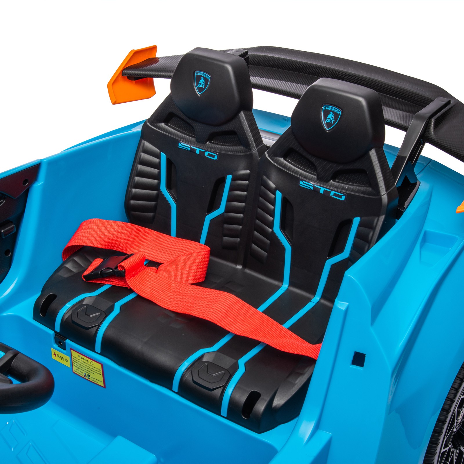 24V Kids Electric Ride-On Drift Car 1.86-5.59MPH Foam Front Wheels Ages 3-6 Blue